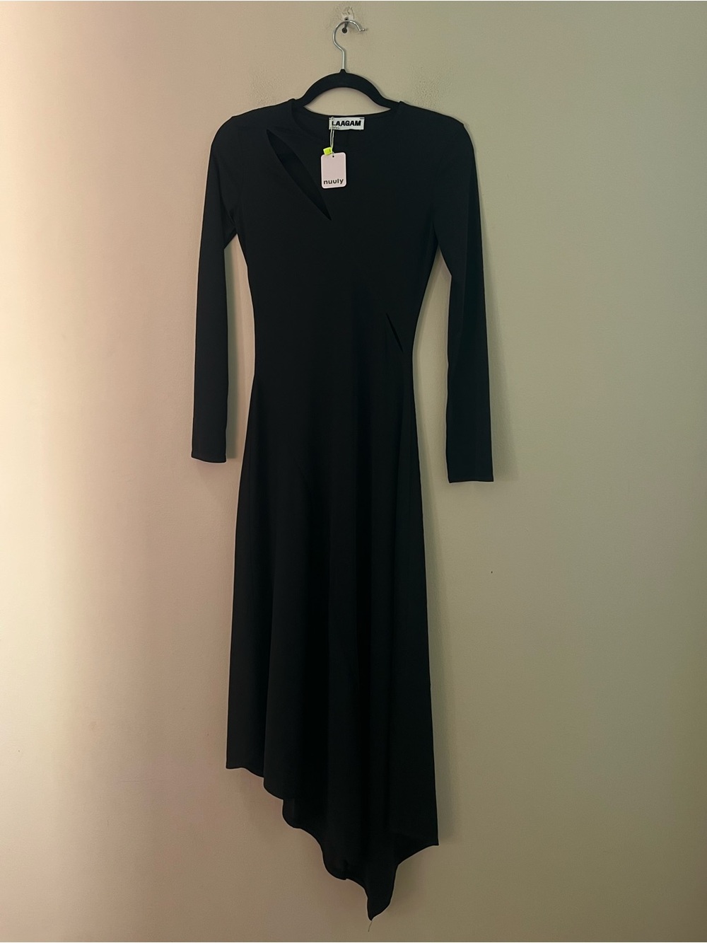 I.AM.GIA Black Asymmetrical Long-Sleeve Dress